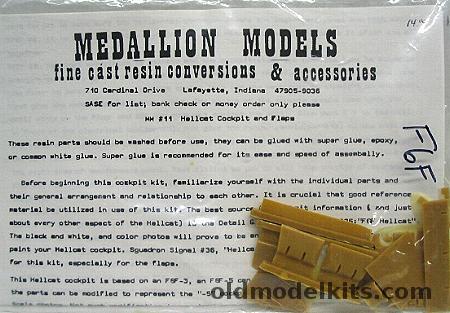 Medallion Models 1/48 F6F Hellcat Cockpit and Flaps Detail Kit plastic model kit